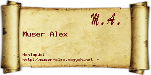Muser Alex névjegykártya
